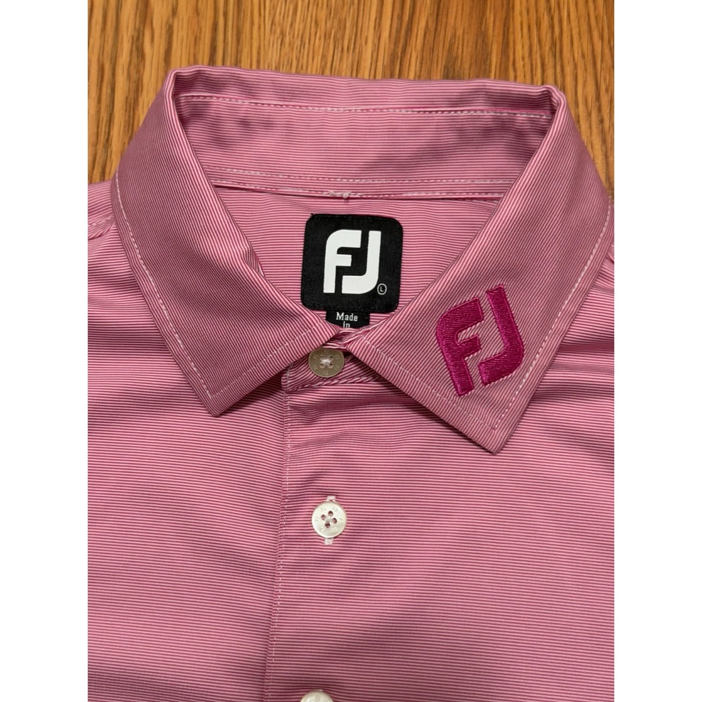 FootJoy Polo Mens Large Performance Golf Stretch Pink Embroidered Logo - Picture 3 of 12
